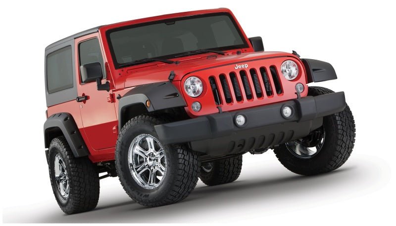 Bushwacker 07-18 Jeep Wrangler Pocket Style Flares 2pc - Black - Crew Original