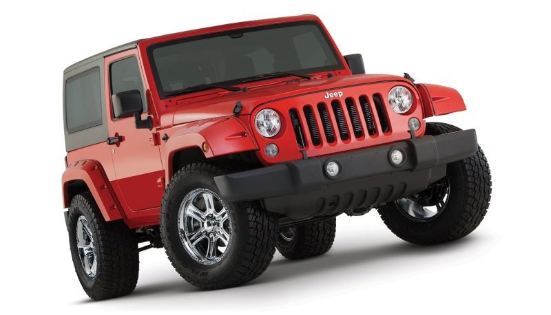 Bushwacker 07-18 Jeep Wrangler Pocket Style Flares 2pc - Black - Crew Original