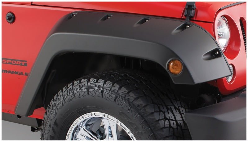 Bushwacker 07-18 Jeep Wrangler Pocket Style Flares 2pc - Black - Crew Original