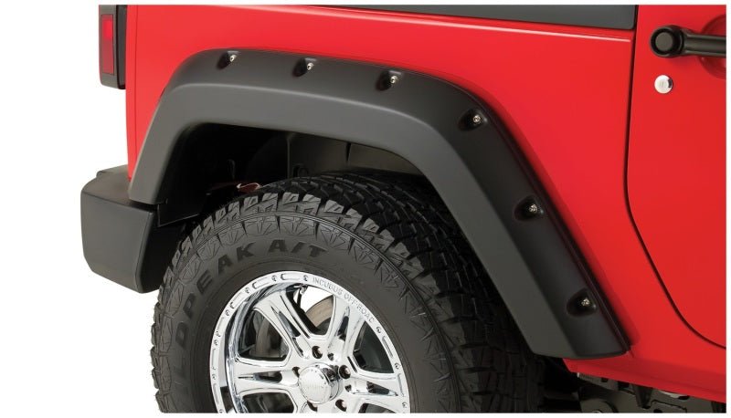 Bushwacker 07-18 Jeep Wrangler Pocket Style Flares 2pc Fits 2-Door Sport Utility Only - Black - Crew Original