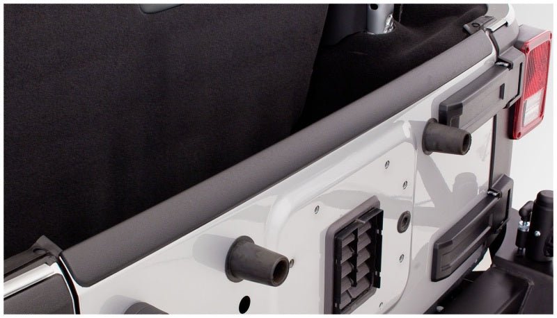 Bushwacker 07-18 Jeep Wrangler Trail Armor Hood and Tailgate Protector Excl Power Dome Hood - Black - Crew Original