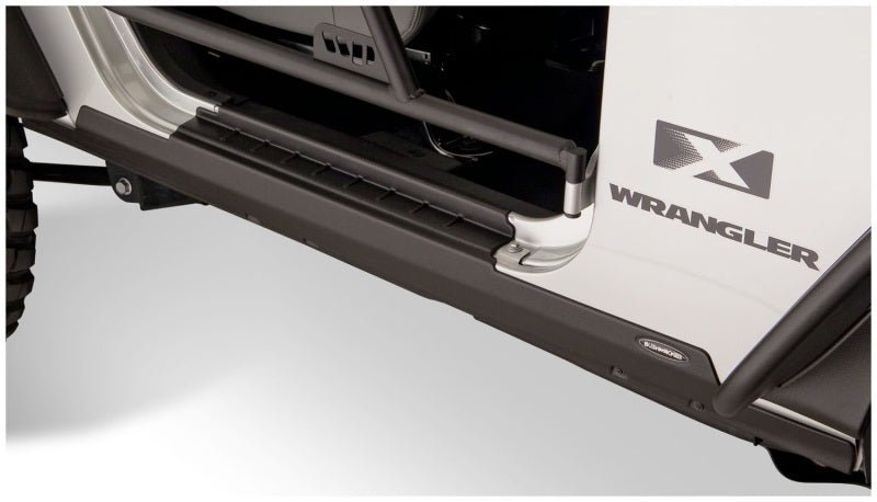 Bushwacker 07-18 Jeep Wrangler Trail Armor Rocker Panel and Sill Plate Cover - Black - Crew Original
