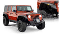 Bushwacker 07-18 Jeep Wrangler Unlimited Flat Style Flares 4pc 4-Door Sport Utility Only - Black - Crew Original
