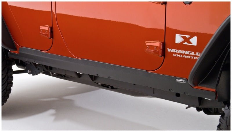 Bushwacker 07-18 Jeep Wrangler Unlimited Trail Armor Rocker Panel and Sill Plate Cover - Black - Crew Original