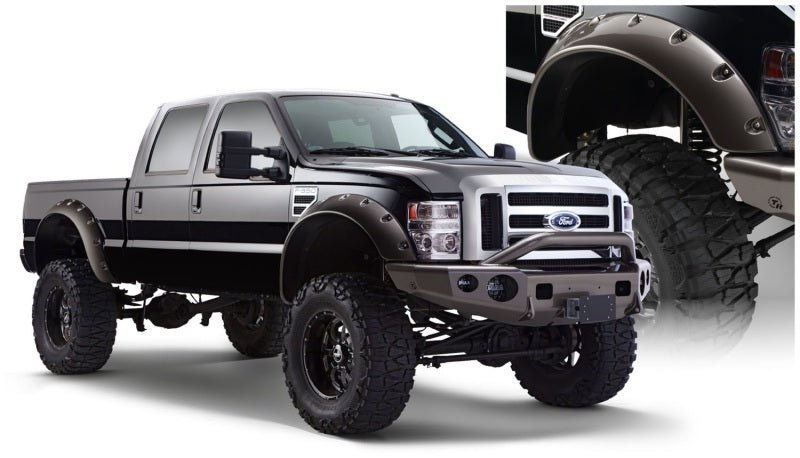 Bushwacker 08-10 Ford F-250 Super Duty Cutout Style Flares 2pc - Black - Crew Original