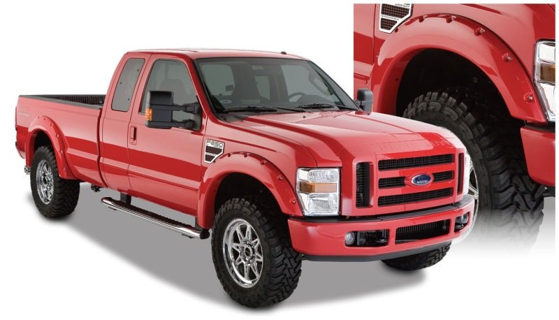 Bushwacker 08-10 Ford F-250 Super Duty Styleside Pocket Style Flares 4pc 81.0/96.0in Bed - Black - Crew Original