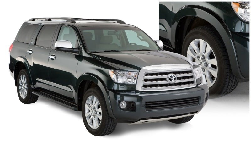 Bushwacker 08-15 Toyota Sequoia OE Style Flares 4pc Fits w/ Factory Mudflap - Black - Crew Original