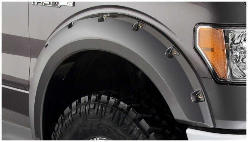 Bushwacker 09-14 Ford F-150 Pocket Style Flares 2pc - Black - Crew Original