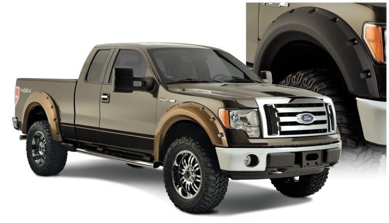 Bushwacker 09-14 Ford F-150 Styleside Max Pocket Style Flares 4pc 67.0/78.8/97.4in Bed - Black - Crew Original
