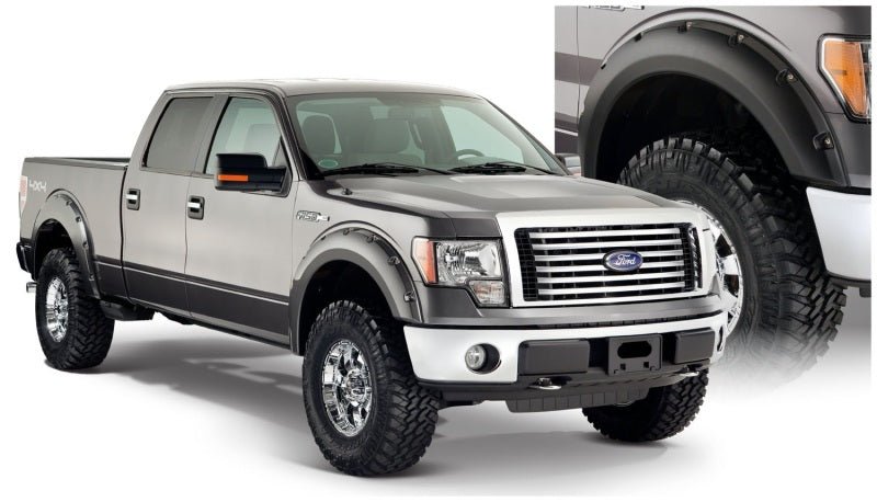 Bushwacker 09-14 Ford F-150 Styleside Pocket Style Flares 4pc 67.0/78.8/97.4in Bed - Black - Crew Original