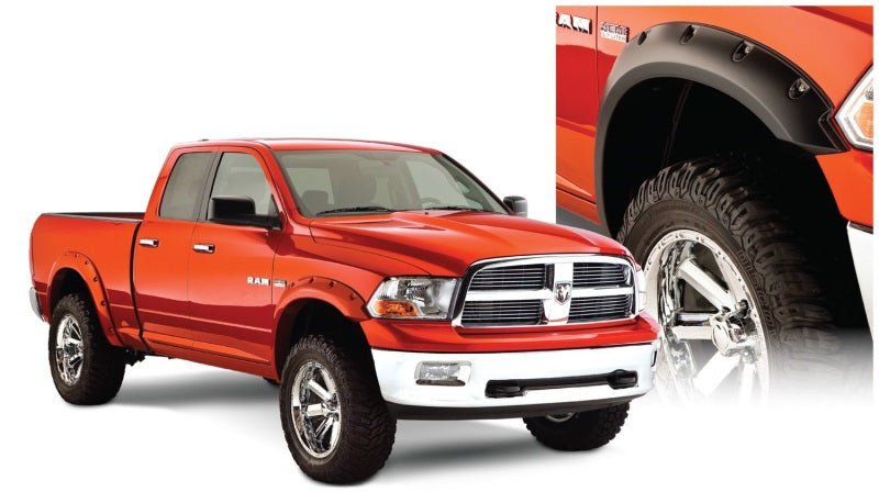 Bushwacker 09-18 Dodge Ram 1500 Fleetside Pocket Style Flares 4pc 67.4/76.3/96.3in Bed - Black - Crew Original