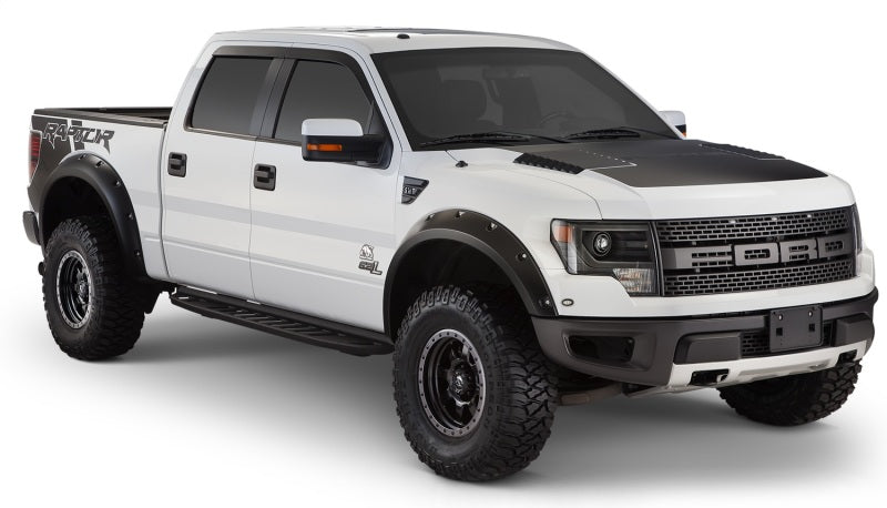 Bushwacker 10-14 Ford F-150 SVT Raptor Pocket Style Flares 4pc - Black - Crew Original