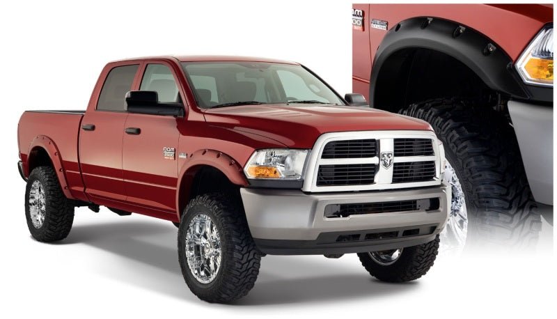Bushwacker 10-18 Dodge Ram 2500 Fleetside Pocket Style Flares 4pc 76.3/98.3in Bed - Black - Crew Original