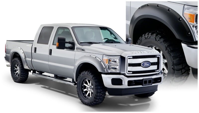 Bushwacker 11-16 Ford F-250 Super Duty Styleside Pocket Style Flares 4pc 98.0/81.8in Bed - Black - Crew Original