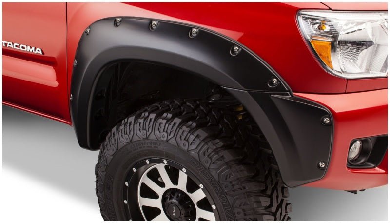 Bushwacker 12-15 Toyota Tacoma Fleetside Pocket Style Flares 4pc 60.3in Bed - Black - Crew Original