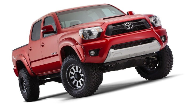Bushwacker 12-15 Toyota Tacoma Fleetside Pocket Style Flares 4pc 73.5in Bed - Black - Crew Original