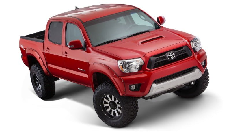 Bushwacker 12-15 Toyota Tacoma Fleetside Pocket Style Flares 4pc 73.5in Bed - Black - Crew Original