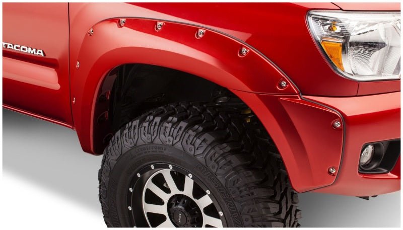 Bushwacker 12-15 Toyota Tacoma Fleetside Pocket Style Flares 4pc 73.5in Bed - Black - Crew Original
