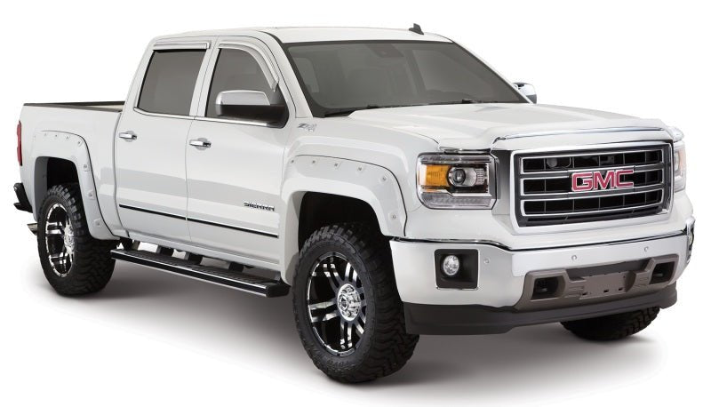 Bushwacker 14-15 GMC Sierra 1500 Fleetside Boss Pocket Style Flares 4pc 69.3/78.8/97.6in Bed - Black - Crew Original