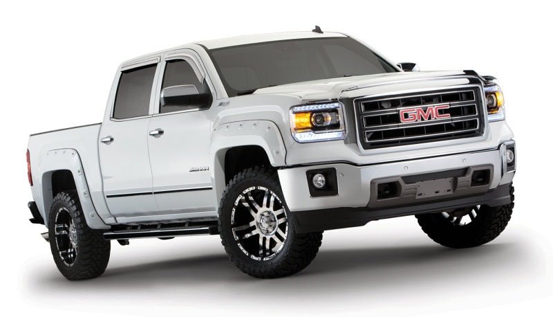 Bushwacker 14-15 GMC Sierra 1500 Fleetside Boss Pocket Style Flares 4pc 69.3/78.8/97.6in Bed - Black - Crew Original