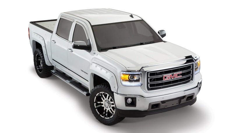 Bushwacker 14-15 GMC Sierra 1500 Fleetside Boss Pocket Style Flares 4pc 69.3/78.8/97.6in Bed - Black - Crew Original