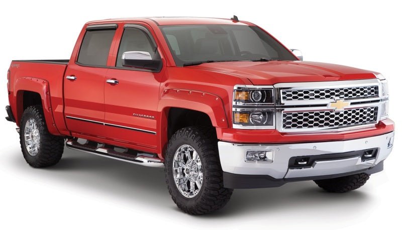 Bushwacker 14-18 Chevy Silverado 1500 Fleetside Pocket Style Flares 4pc - Black - Crew Original