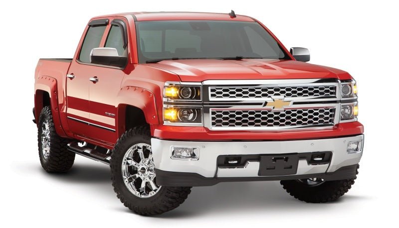 Bushwacker 14-18 Chevy Silverado 1500 Fleetside Pocket Style Flares 4pc - Black - Crew Original