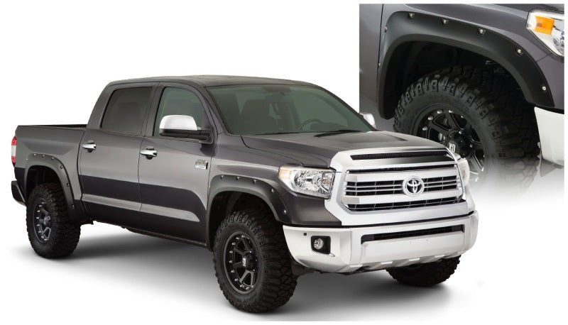 Bushwacker 14-18 Toyota Tundra Fleetside Pocket Style Flares 4pc 66.7/78.7/97.6in Bed - Black - Crew Original
