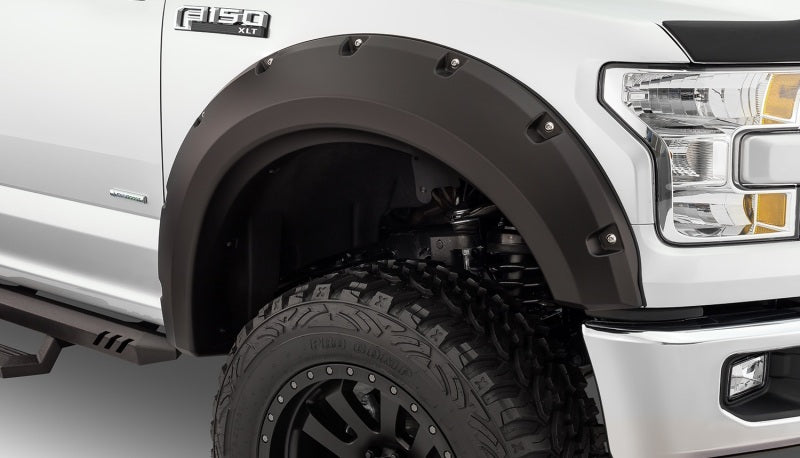Bushwacker 15-17 Ford F-150 Max Pocket Style Flares 4pc 78.9/67.1/97.6in Bed - Black - Crew Original