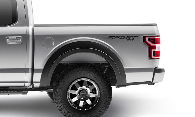 Bushwacker 15-17 Ford F-150 Styleside Extend-A-Fender Style Flares 2pc 67.1/78.9/97.6in Bed - Black - Crew Original