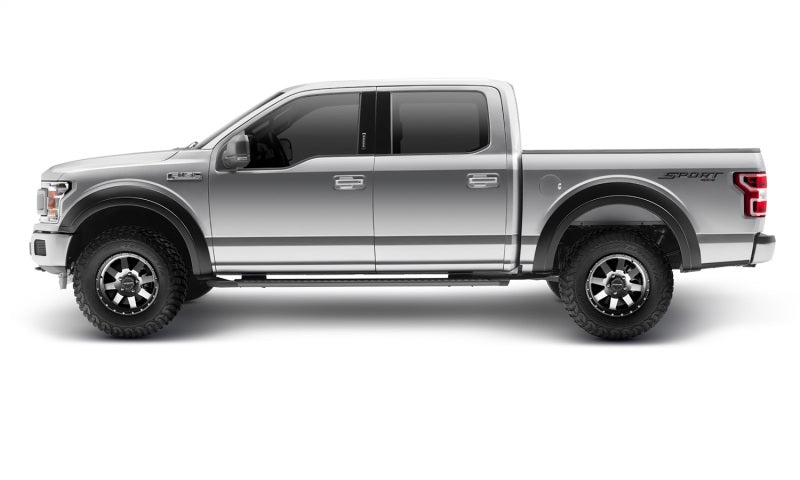Bushwacker 15-17 Ford F-150 Styleside Extend-A-Fender Style Flares 2pc 67.1/78.9/97.6in Bed - Black - Crew Original