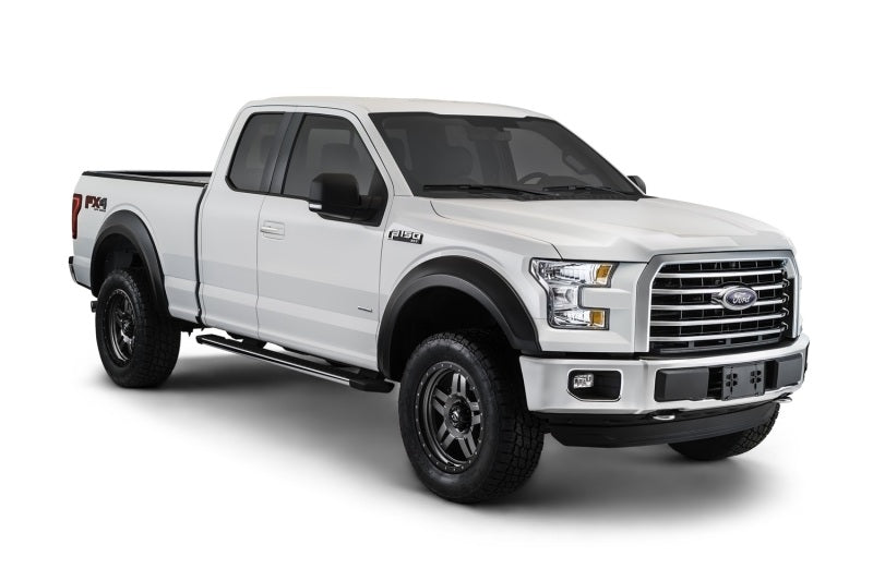 Bushwacker 15-17 Ford F-150 Styleside Extend-A-Fender Style Flares 4pc 67.1/78.9/97.6in Bed - Black - Crew Original