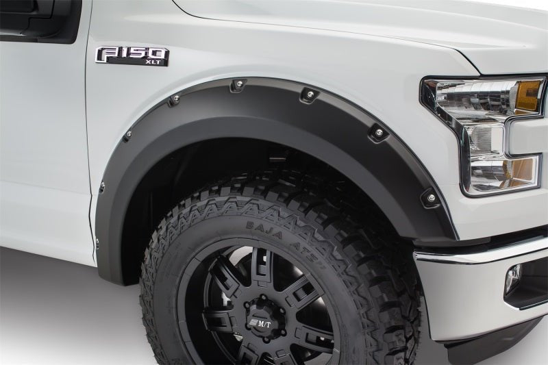 Bushwacker 15-17 Ford F-150 Styleside Pocket Style Flares 4pc 67.1/78.9/97.6in Bed - Black - Crew Original