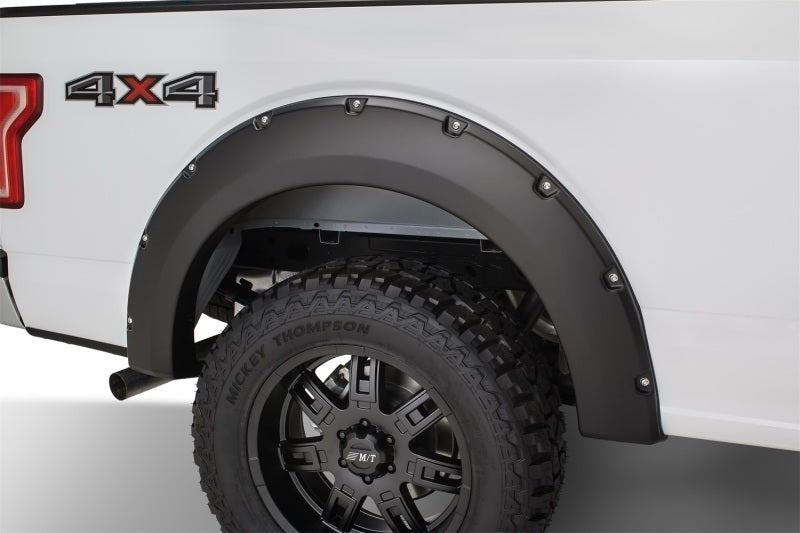 Bushwacker 15-17 Ford F-150 Styleside Pocket Style Flares 4pc 67.1/78.9/97.6in Bed - Black - Crew Original