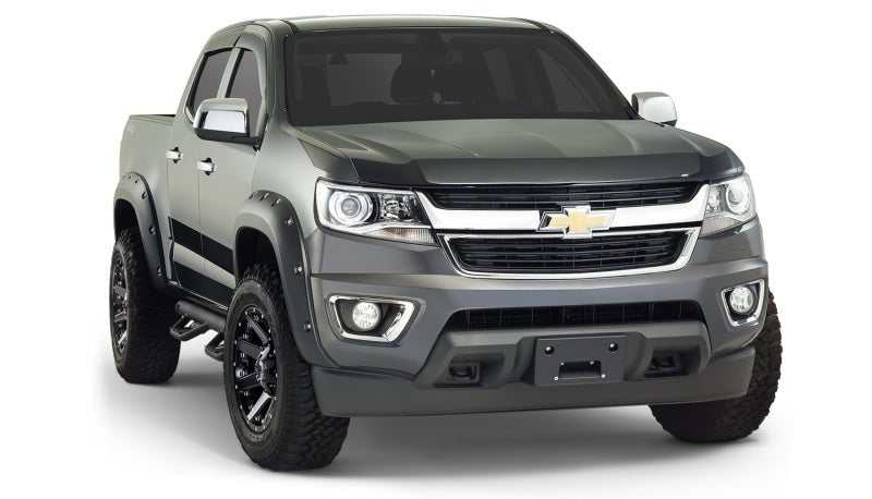 Bushwacker 15-18 Chevy ado Fleetside Pocket Style Flares 4pc 74.0in Bed - Black - Crew Original