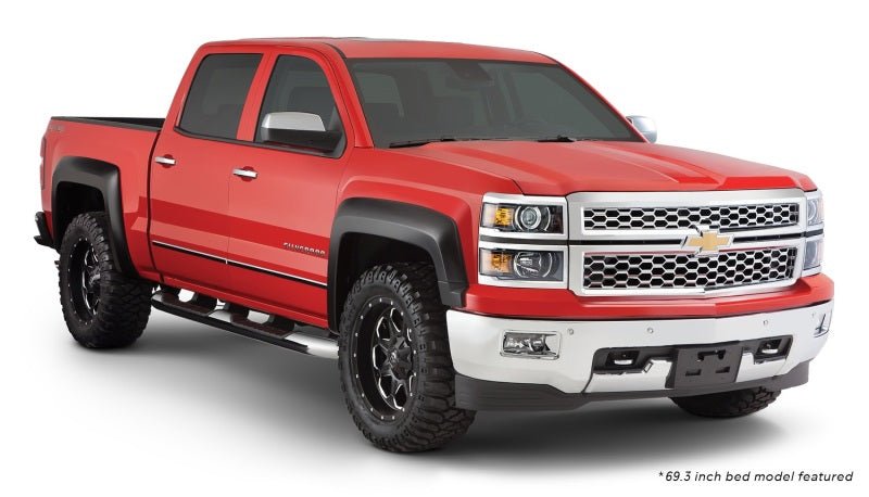 Bushwacker 15-18 Chevy Silverado 2500 HD Fleetside Extend-A-Fender Style Flares 4pc - Black - Crew Original