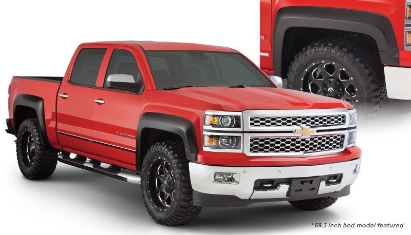 Bushwacker 15-18 Chevy Silverado 2500 HD Fleetside Extend-A-Fender Style Flares 4pc - Black - Crew Original