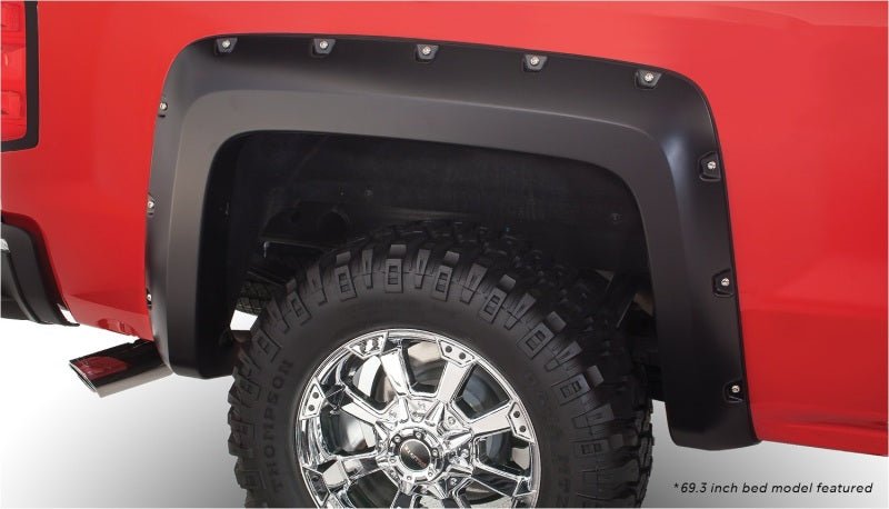 Bushwacker 15-18 Chevy Silverado 2500 HD Fleetside Pocket Style Flares 4pc 78.8/97.8in Bed - Black - Crew Original