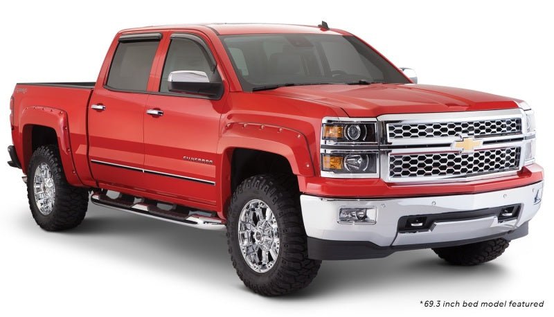 Bushwacker 15-18 Chevy Silverado 2500 HD Fleetside Pocket Style Flares 4pc 78.8/97.8in Bed - Black - Crew Original