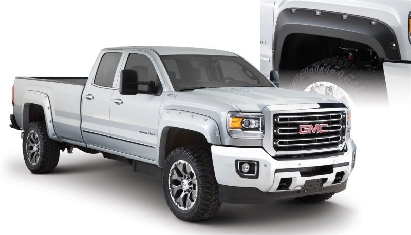 Bushwacker 15-18 GMC Sierra 2500 HD Pocket Style Flares 4pc 78.8/97.6in Bed - Black - Crew Original