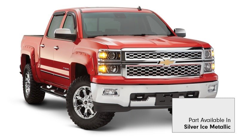 Bushwacker 16-17 Chevy Silverado 2500 HD Fleetside Pocket Style Flares 4pc - Quicksilver - Crew Original