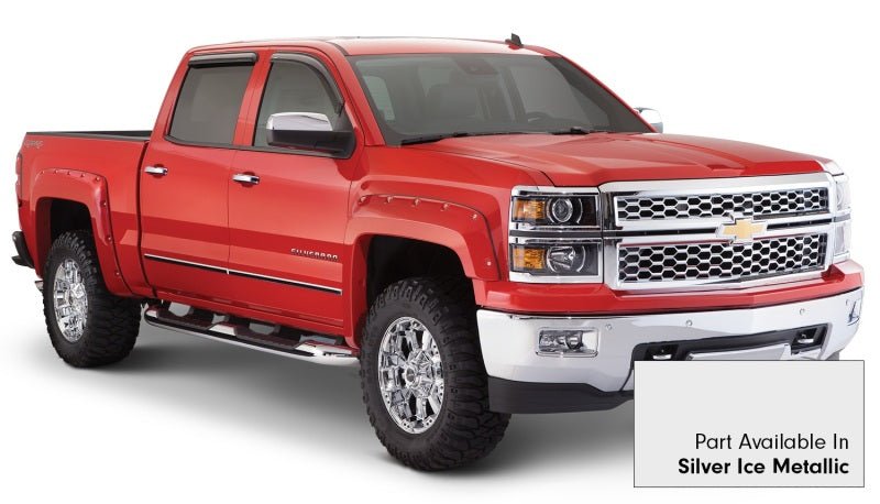 Bushwacker 16-17 Chevy Silverado 2500 HD Fleetside Pocket Style Flares 4pc - Quicksilver - Crew Original