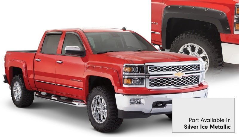 Bushwacker 16-17 Chevy Silverado 2500 HD Fleetside Pocket Style Flares 4pc - Quicksilver - Crew Original