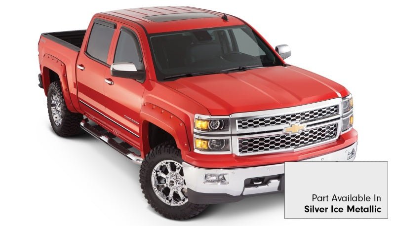 Bushwacker 16-17 Chevy Silverado 2500 HD Fleetside Pocket Style Flares 4pc - Quicksilver - Crew Original