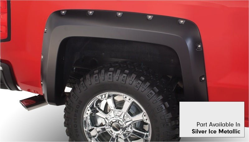 Bushwacker 16-17 Chevy Silverado 2500 HD Fleetside Pocket Style Flares 4pc - Quicksilver - Crew Original