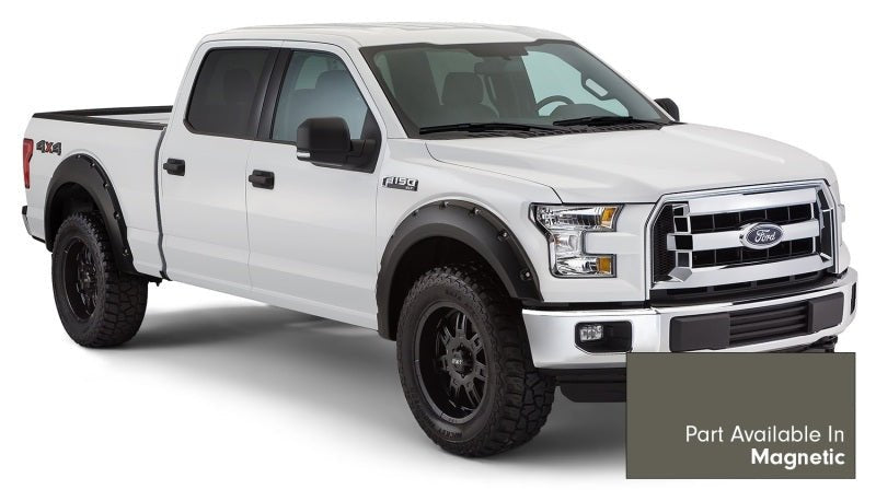 Bushwacker 16-17 Ford F-150 Styleside Pocket Style Flares 4pc 78.9/67.1/97.6in Bed - Magnetic - Crew Original