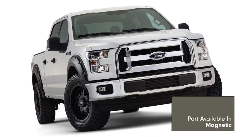 Bushwacker 16-17 Ford F-150 Styleside Pocket Style Flares 4pc 78.9/67.1/97.6in Bed - Magnetic - Crew Original