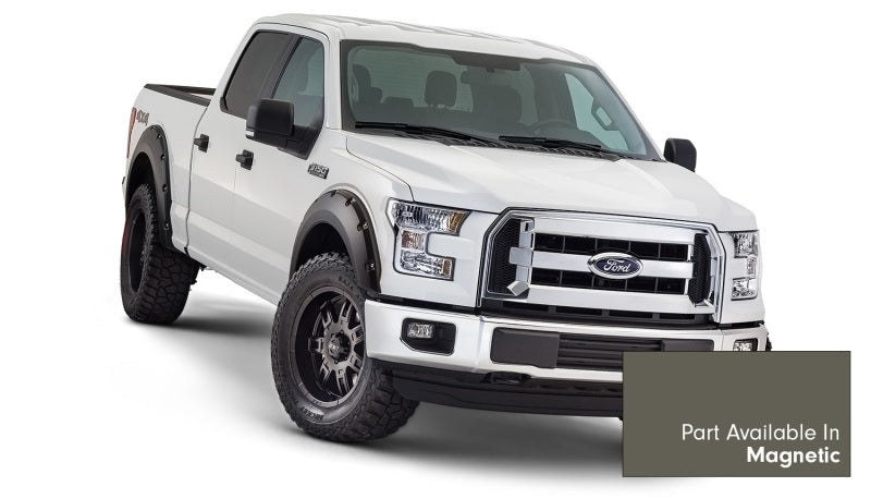 Bushwacker 16-17 Ford F-150 Styleside Pocket Style Flares 4pc 78.9/67.1/97.6in Bed - Magnetic - Crew Original