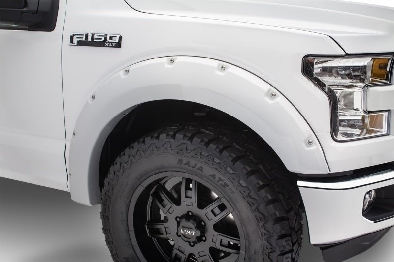 Bushwacker 16-17 Ford F-150 Styleside Pocket Style Flares 4pc 78.9/67.1/97.6in Bed - Oxford White - Crew Original