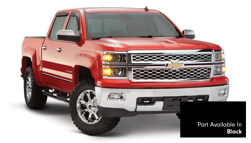 Bushwacker 16-18 Chevy Silverado 1500 Fleetside Pocket Style Flares 4pc 69.3in Bed - Black - Crew Original